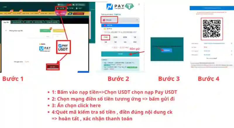 Hướng Dẫn Nạp Tiền USDT tại Loto188